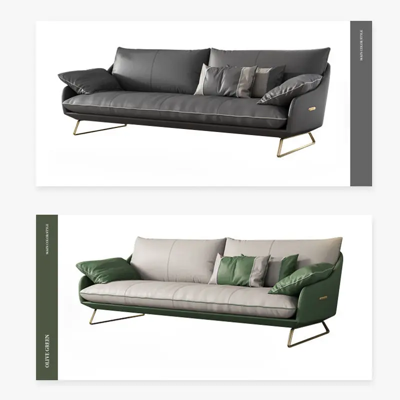 Modern Living Room Furniture Chesterfield Leather Sofas for Home Luxury — image 4