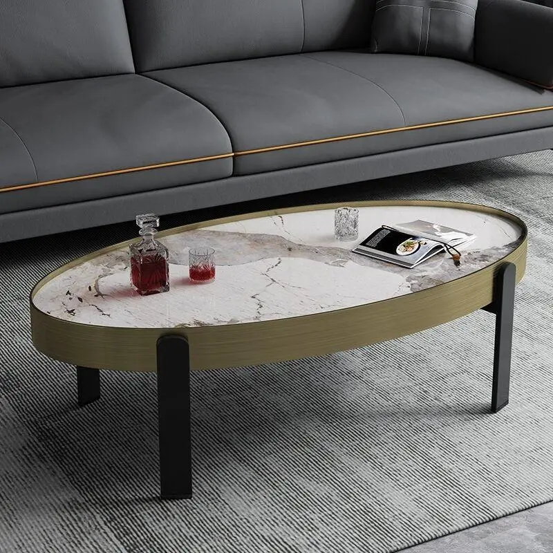 Modular Nordic Coffee Table Gold Luxury Living Room Furniture Marble Coffee Tea Table — image 2