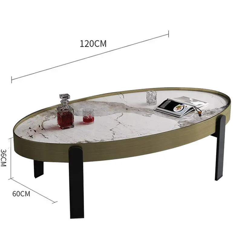 Modular Nordic Coffee Table Gold Luxury Living Room Furniture Marble Coffee Tea Table — image 4