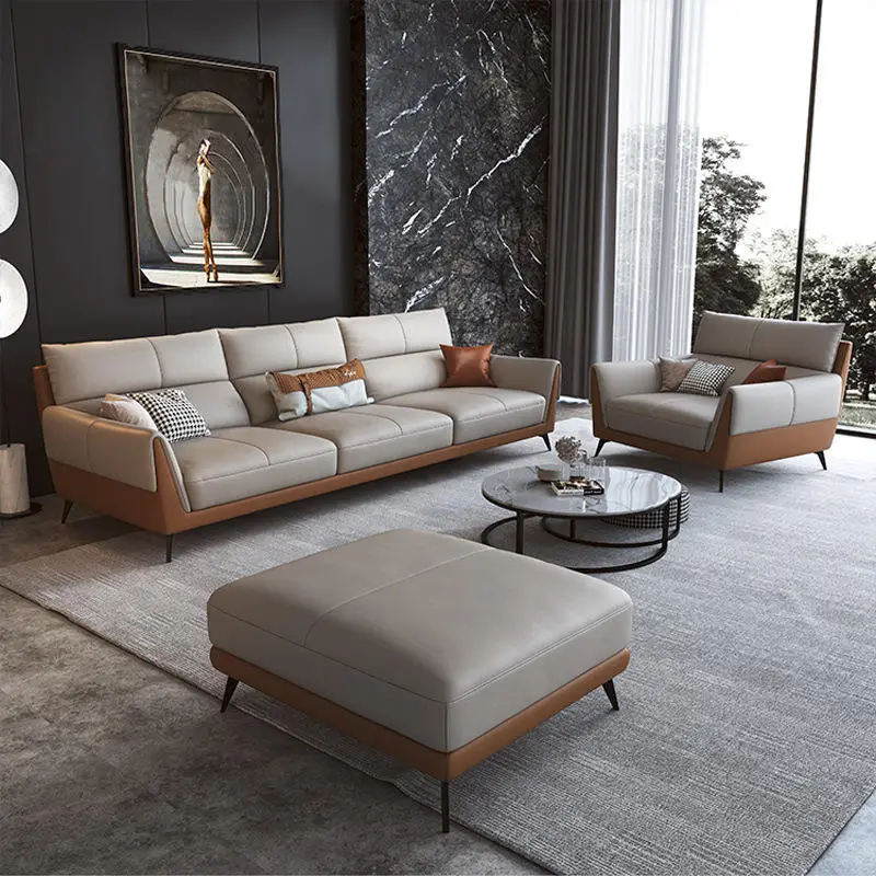 Luxury Sectional Leather Couch Set Living Room Sofa Furniture Sofa Couches — image 2