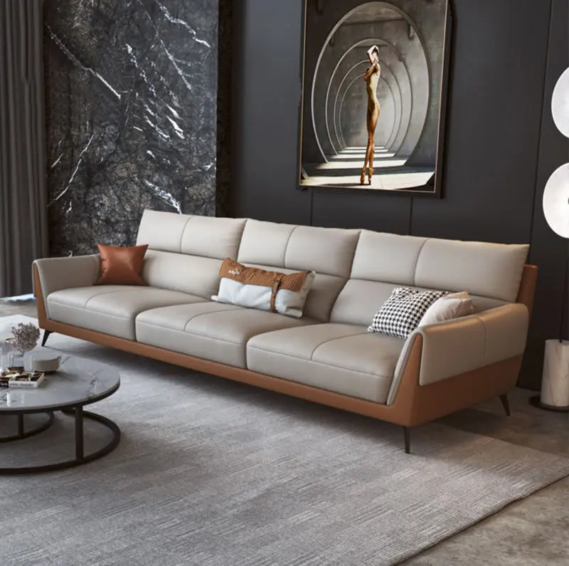 Luxury Sectional Leather Couch Set Living Room Sofa Furniture Sofa Couches — image 3