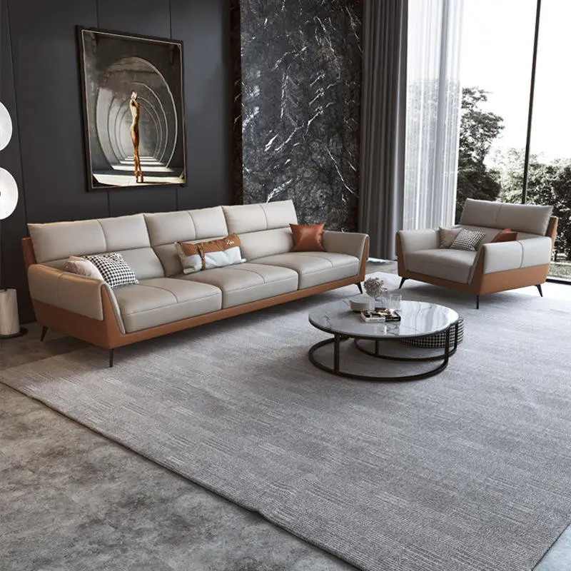 Luxury Sectional Leather Couch Set Living Room Sofa Furniture Sofa Couches — image 4