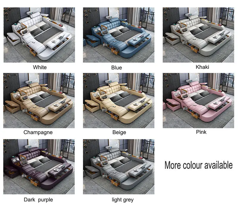 Modern Luxury Leather Storage Functional Smart Sofa Bedding — image 6