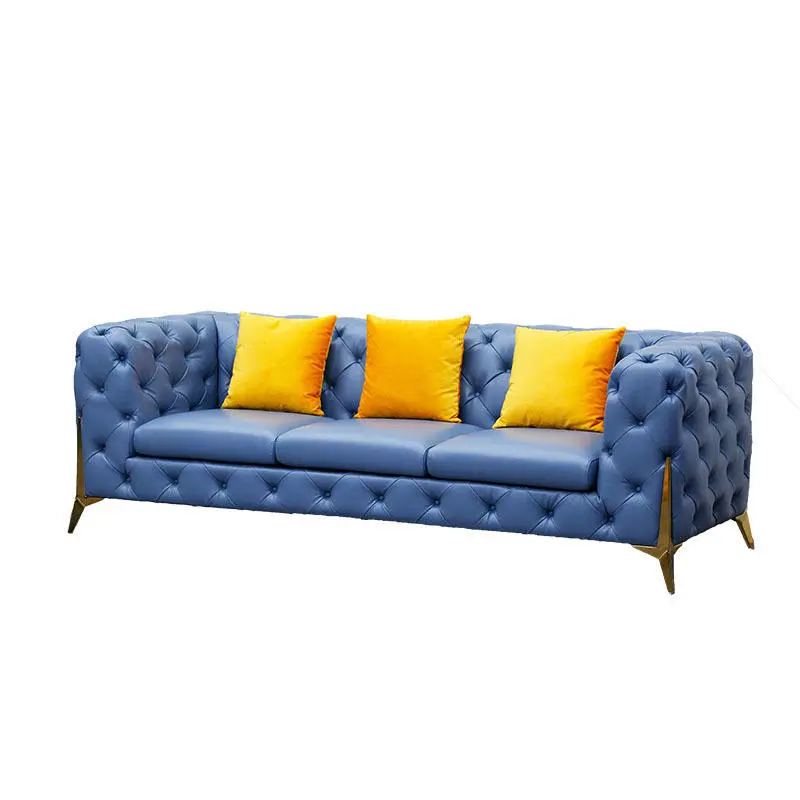 Modern High Quality Luxury Tufted Leather Fabric Sectional Living Room Sofas Couches Sofa Set — view 1