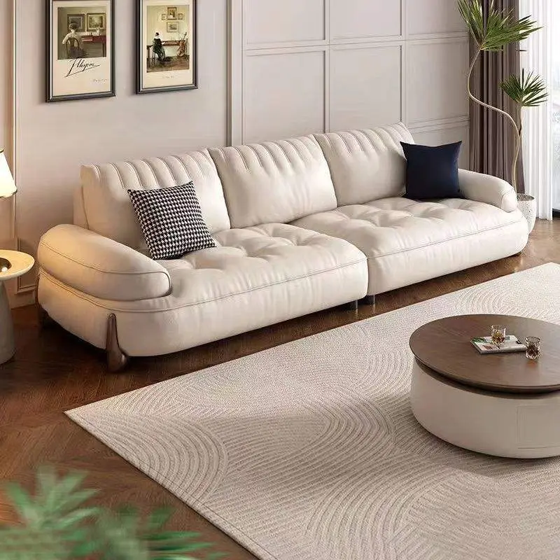 Modern Luxury Leather Living Room Furniture Tufted Canape Sofa Couches — image 2