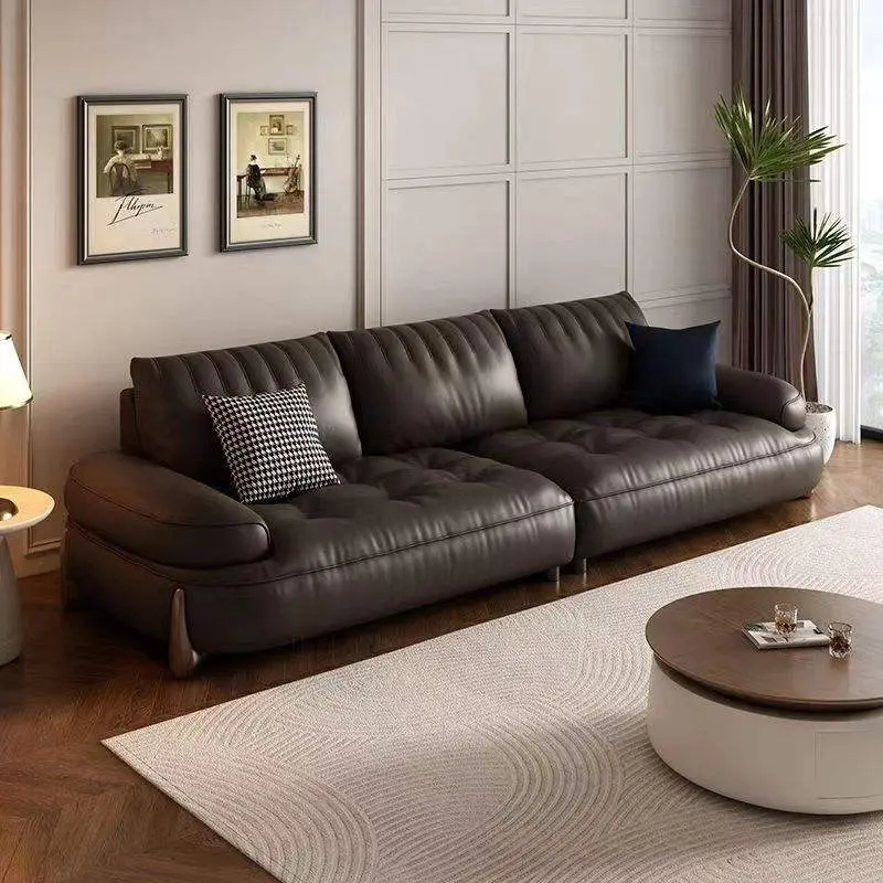 Modern Luxury Leather Living Room Furniture Tufted Canape Sofa Couches — image 4