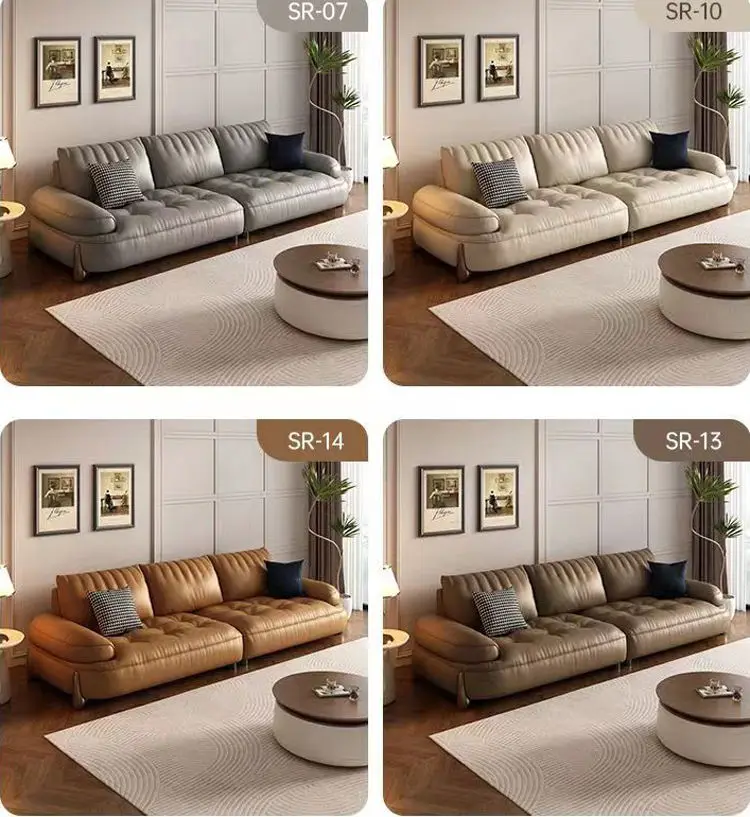 Modern Luxury Leather Living Room Furniture Tufted Canape Sofa Couches — image 5