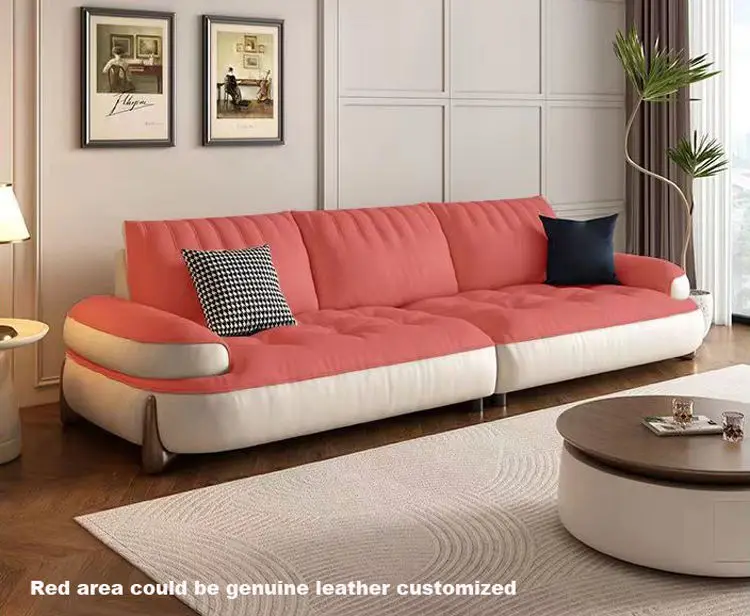 Modern Luxury Leather Living Room Furniture Tufted Canape Sofa Couches — image 6