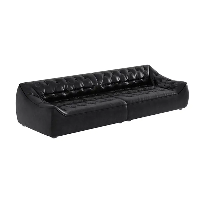Italian Leather Contemporary Design Simple Living Room Sofa Set Rectangle Shape Modular Furniture Couch Sofas 1 2 3 Seat — image 6