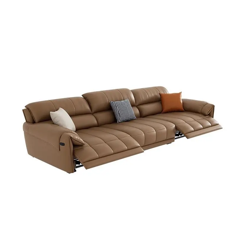 Modern Nordic Leather Chesterfield Living Room Furniture Electric Recliner Sofa Couches — view 1
