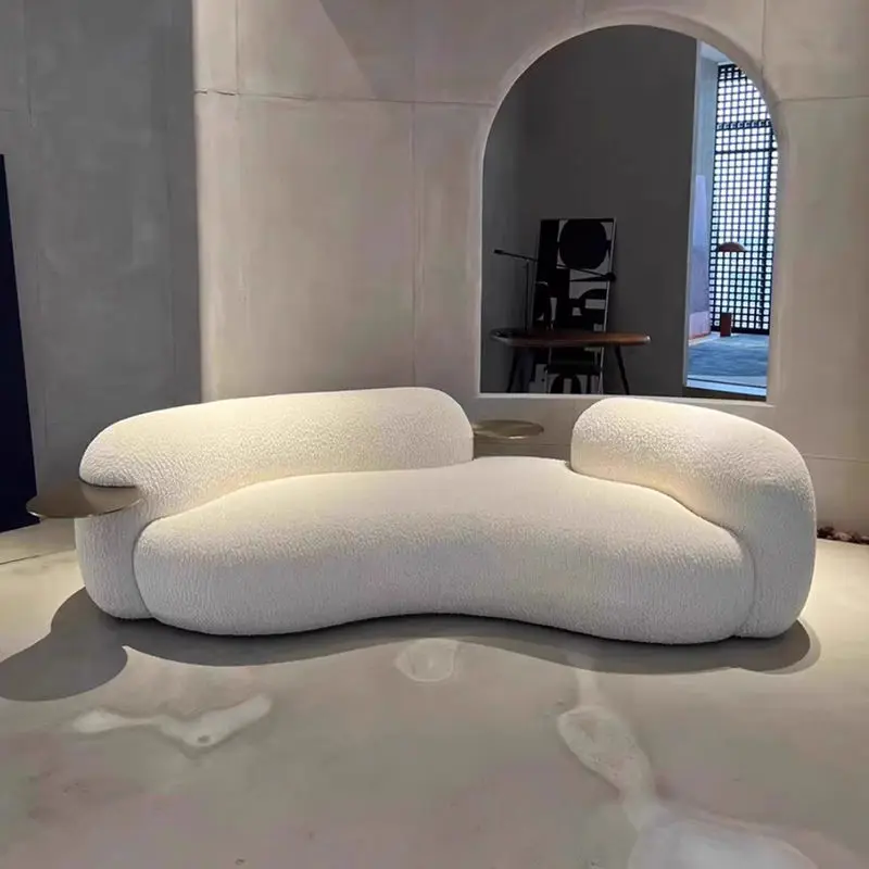 Modern Design Curve Sofa Set Velvet Fabric for Home Office Hotel Stainless Steel Furniture Stylish Living Room — view 1