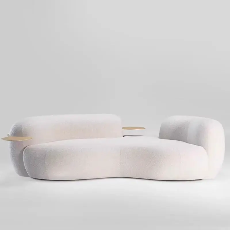 Modern Design Curve Sofa Set Velvet Fabric for Home Office Hotel Stainless Steel Furniture Stylish Living Room — image 2