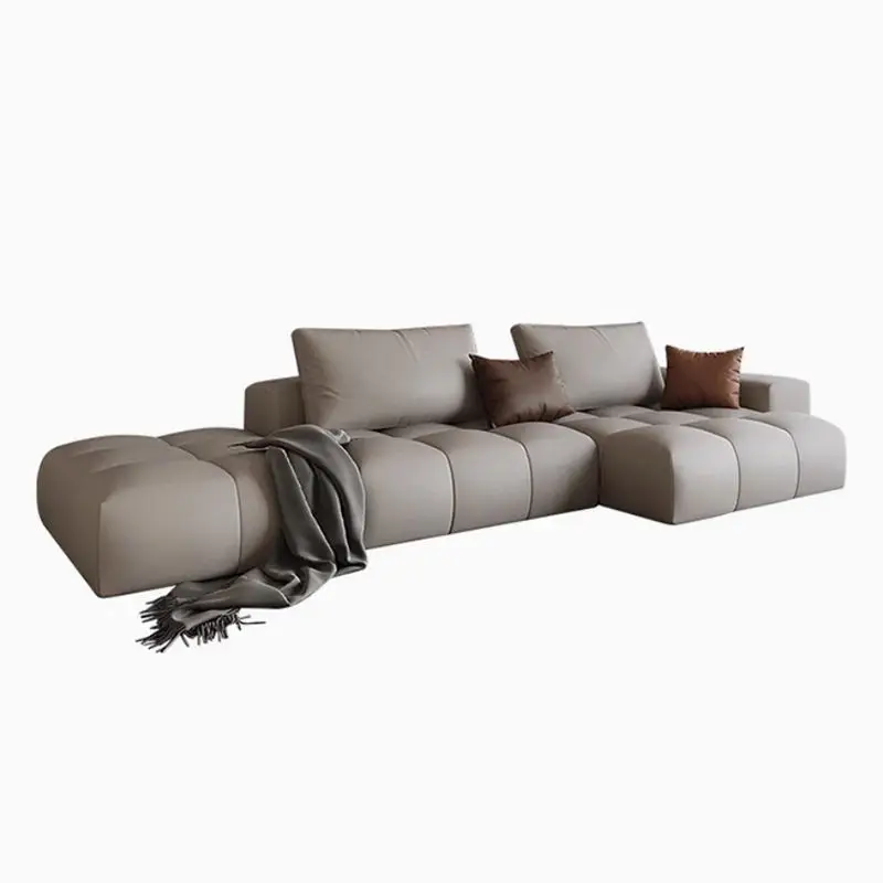 Modern Luxury Sectional DIY Leather Sofa High Quality Rectangle Set New Design Living Rooms Furniture Couch — image 6