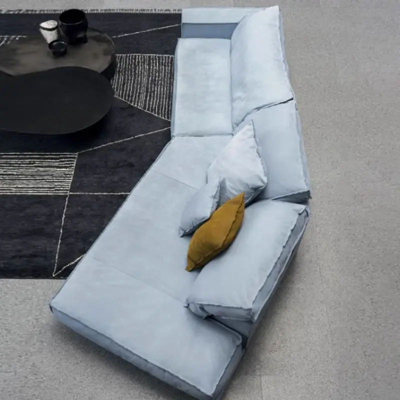 Italian Design Comfortable Fabric Sectional Sofa Hotel Home Living Room Furniture Corner Curve Couch — image 3