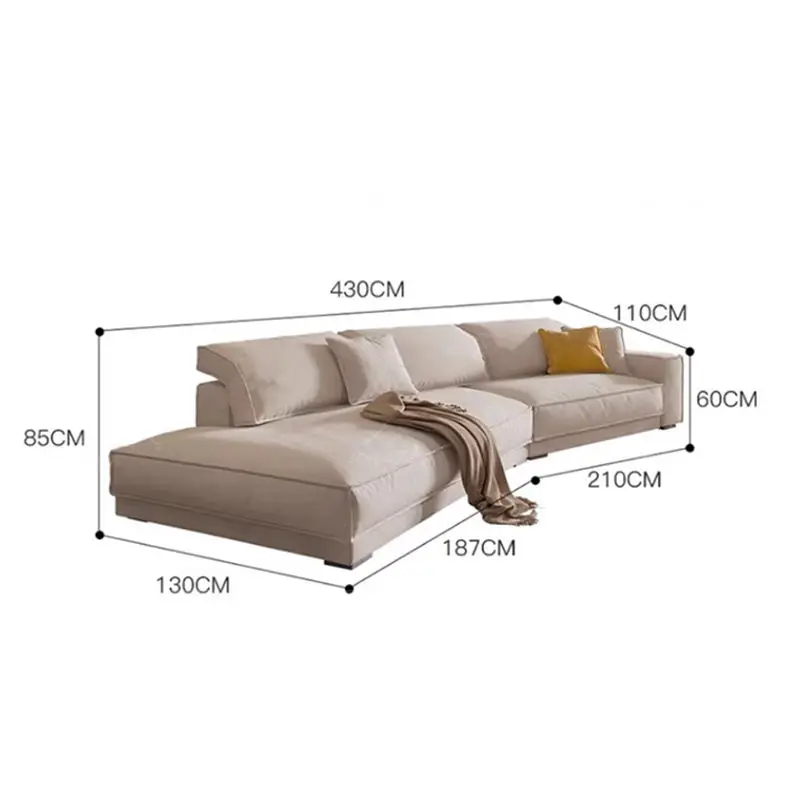 Italian Design Comfortable Fabric Sectional Sofa Hotel Home Living Room Furniture Corner Curve Couch — image 5