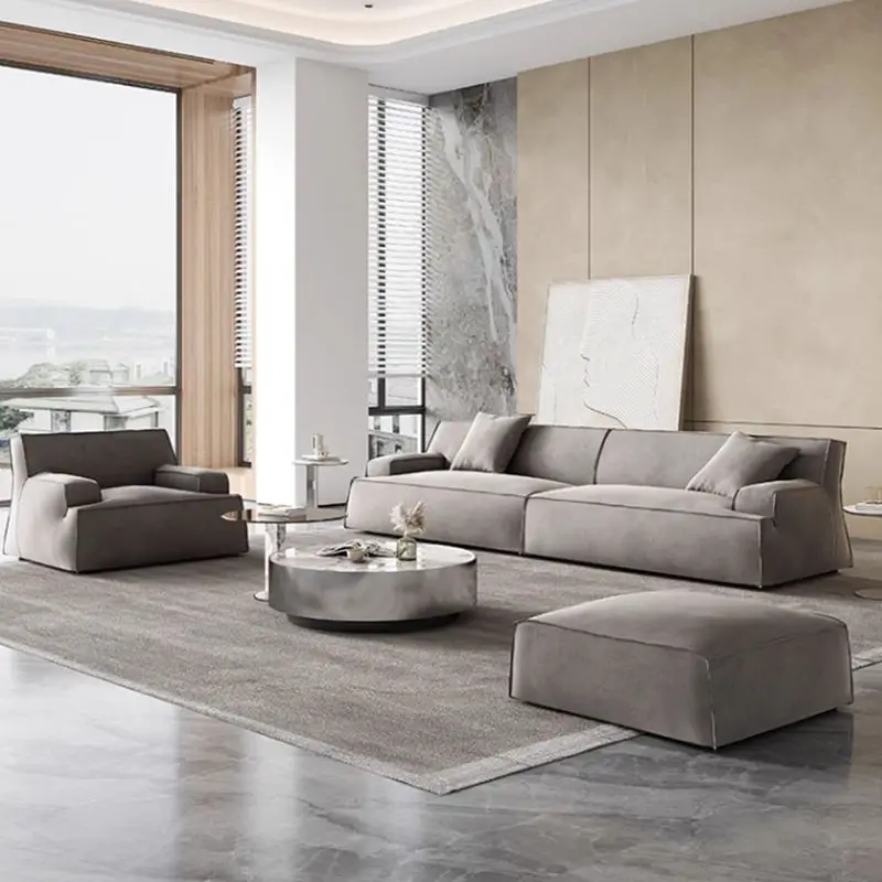 Contemporary Sofa Set Genuine Leather Modern Furniture for Living Room Comfortable Couches — image 2