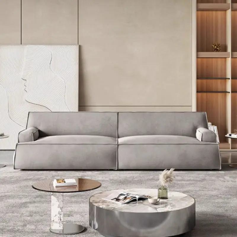 Contemporary Sofa Set Genuine Leather Modern Furniture for Living Room Comfortable Couches — image 3