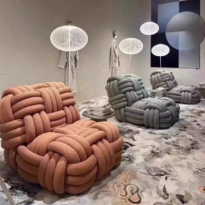 Modern Comfortable Fabric Sofa Chair for Home Office Bedroom Hotel or Villa Simple Unique Leisure Style — image 2