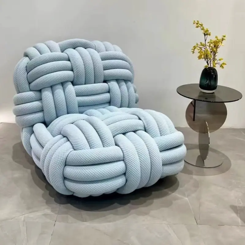 Modern Comfortable Fabric Sofa Chair for Home Office Bedroom Hotel or Villa Simple Unique Leisure Style — image 4