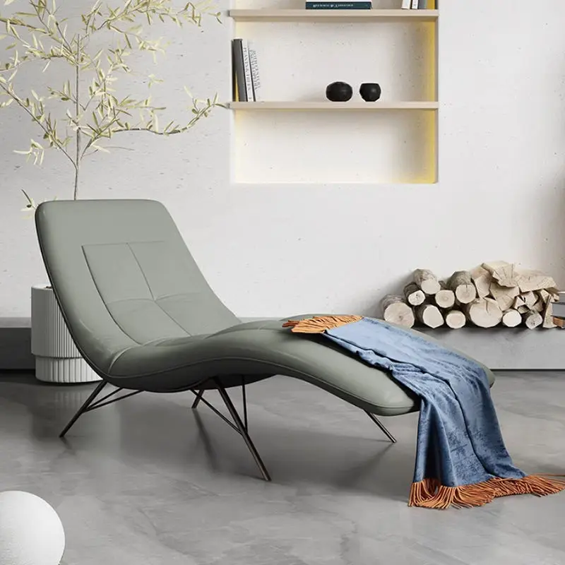 Modern Simple Single Seat Metal Structure Recliner Home Furniture Lazy Chair Sofa Bed Lounger Chaise Lounge — view 3
