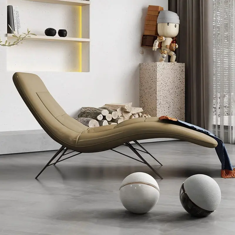 Modern Simple Single Seat Metal Structure Recliner Home Furniture Lazy Chair Sofa Bed Lounger Chaise Lounge — view 4