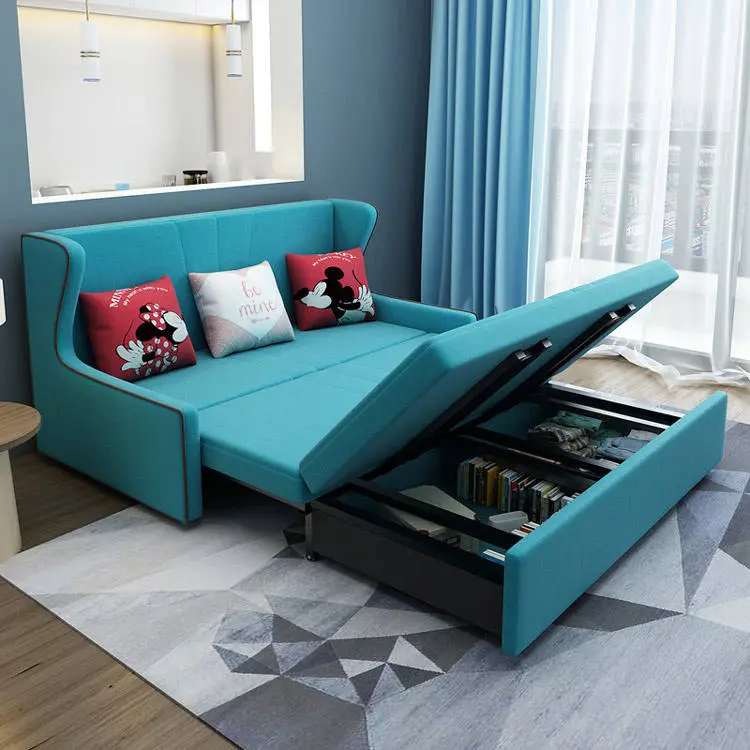 Nordic Modern Living Room Furniture Smart Multifunction Couch Folding Sofa Bed With Storage — image 6