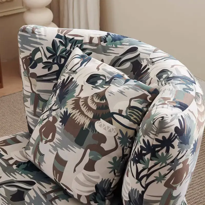 Modern Luxury Italian Leisure Sofa Chair for Home Office Bedroom Hotel Fabric Rotating for Living Room Furniture — image 4