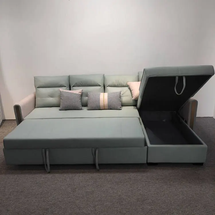 Low Prices Customized Sectional L Shape Foldable Sofa Bed With Storage — image 3