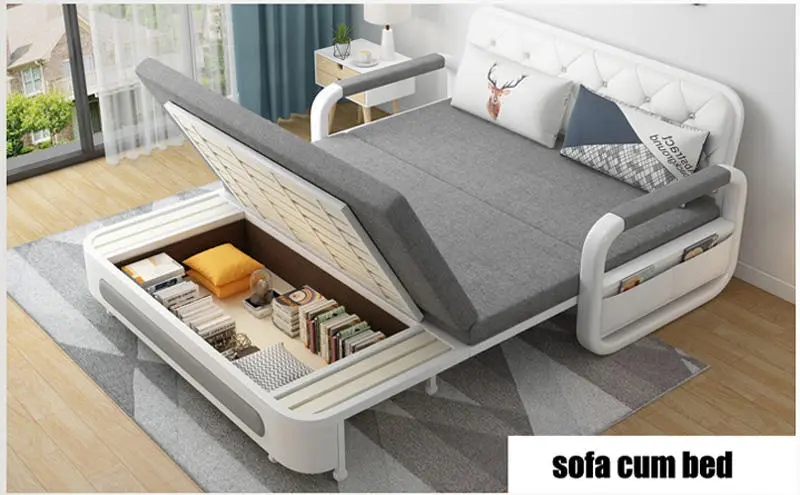 Modern Pull Out Small Storage Folding Cheap Living Room Furniture Sofa Bed — image 3