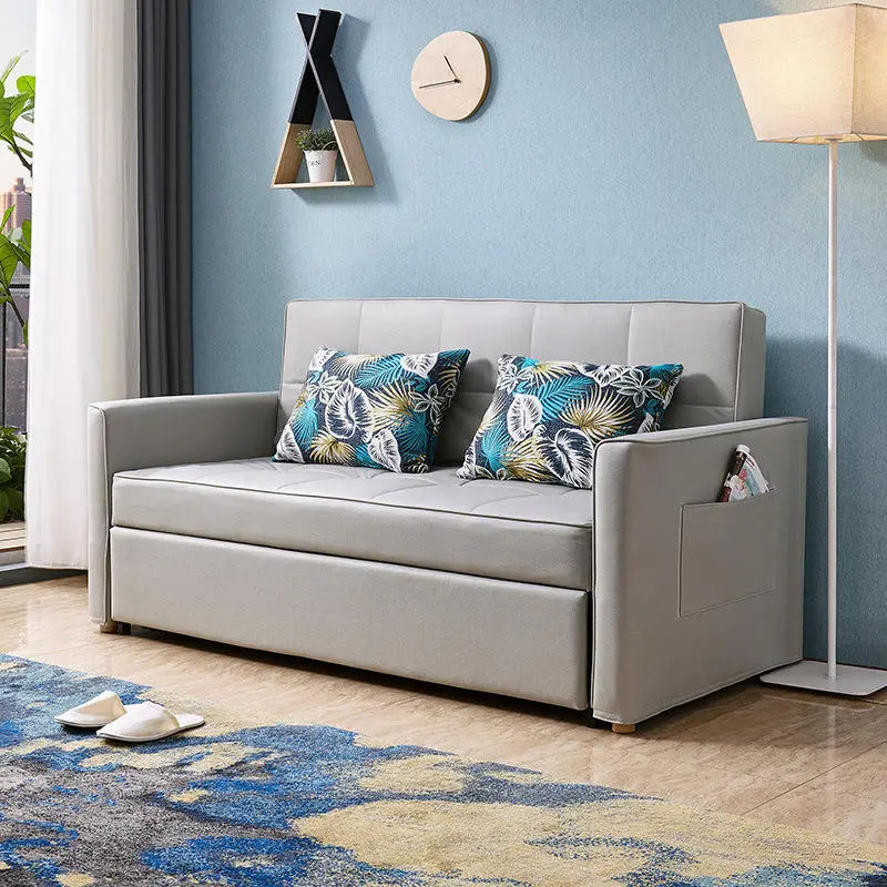 Living Room Velvet Sofa Bed Folding Fabric Modern Sofa Cum Bed Folding Corner Pull Out Small Living Room Sofa Bed — image 3