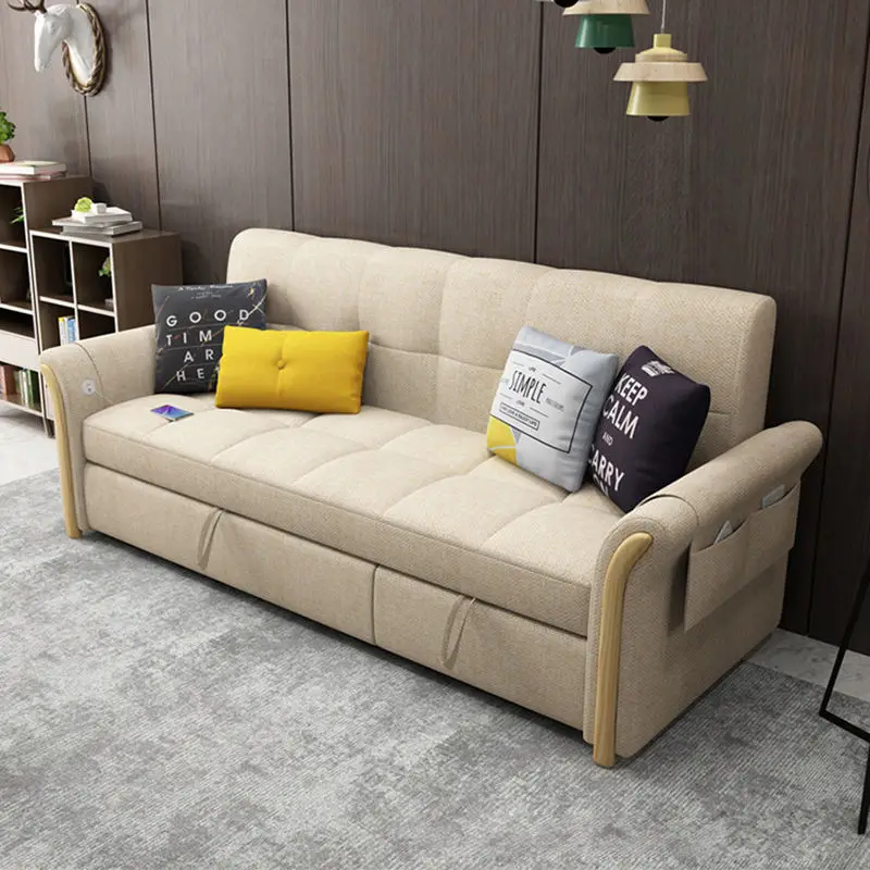 Modern Living Room Furniture Fabric Storage Adjustable Sofabed Folding Sofa Bed Cum Bed — image 2