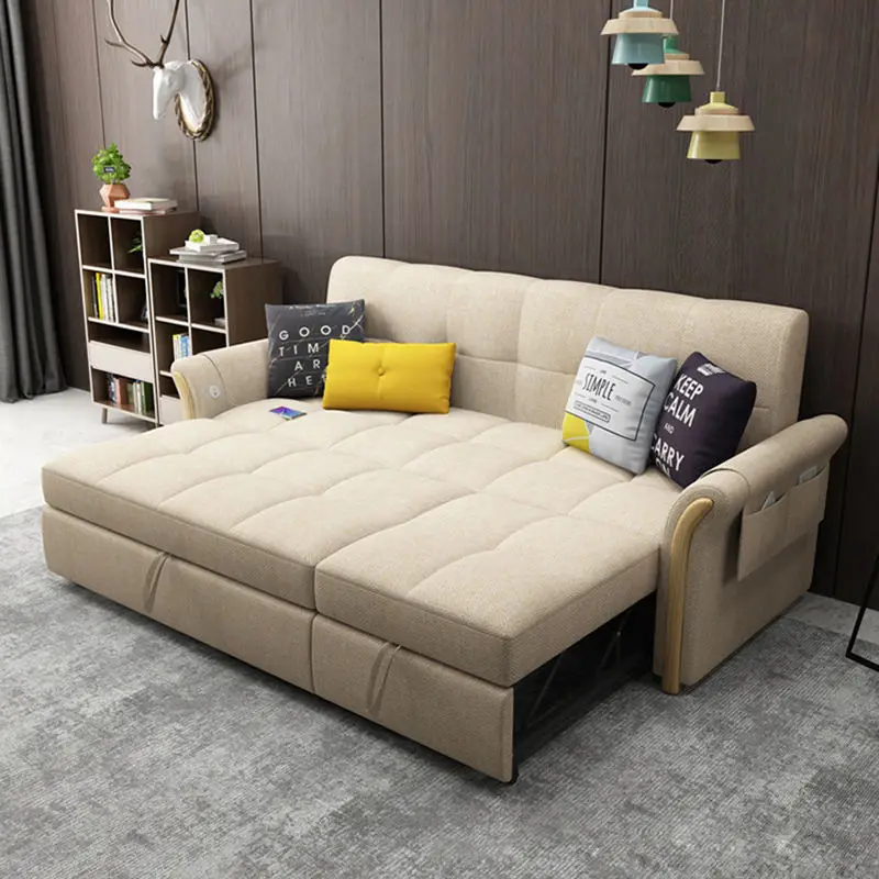 Modern Living Room Furniture Fabric Storage Adjustable Sofabed Folding Sofa Bed Cum Bed — image 3