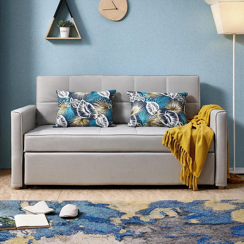 Living Room Velvet Sofa Bed Folding Fabric Modern Sofa Cum Bed Folding Corner Pull Out Small Living Room Sofa Bed — image 5