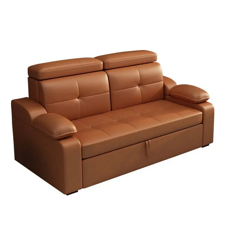 Pull Out Smart Multifunctional Sleeper Couch Modern Leather Folding Sofa Cum Bed — image 4