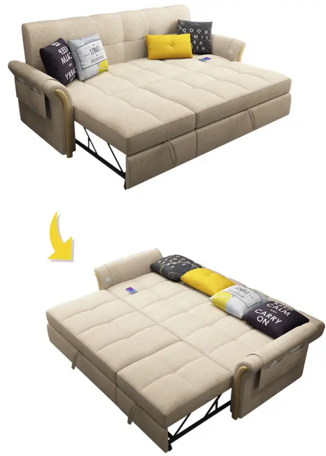 Modern Living Room Furniture Fabric Storage Adjustable Sofabed Folding Sofa Bed Cum Bed — image 6