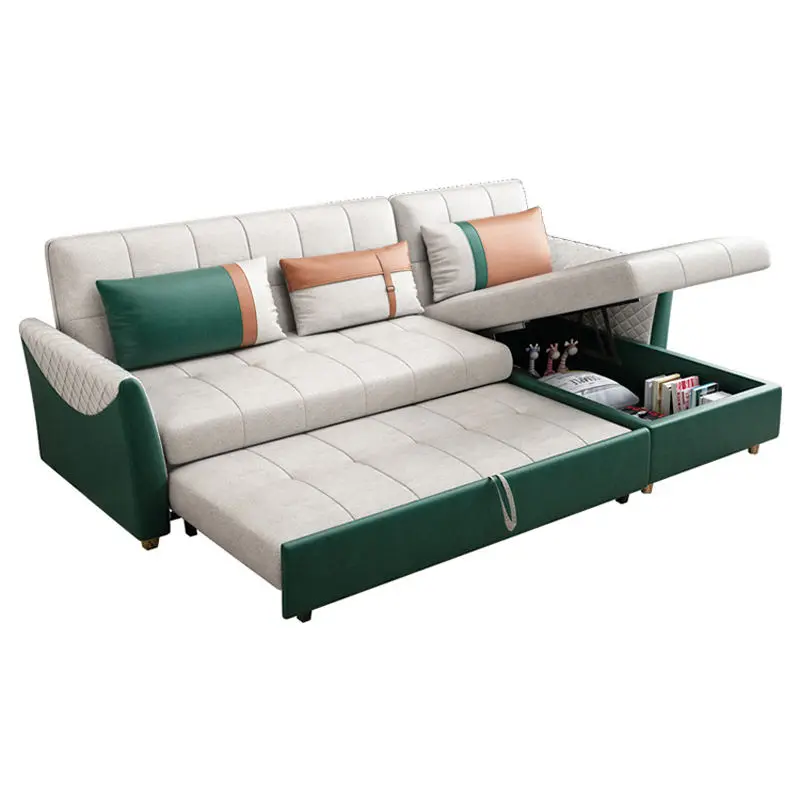 Canape Modern Living Room Sofas Folding Storage Chesterfield Tufted Leather Sofa Bed — view 1