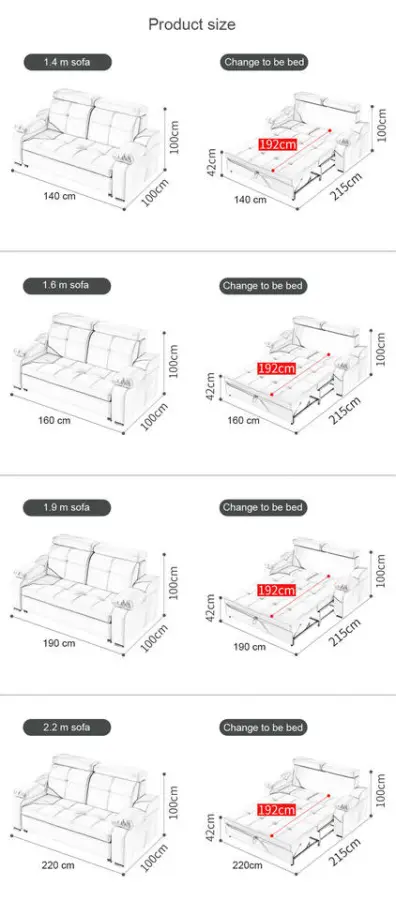 Pull Out Smart Multifunctional Sleeper Couch Modern Leather Folding Sofa Cum Bed — image 7