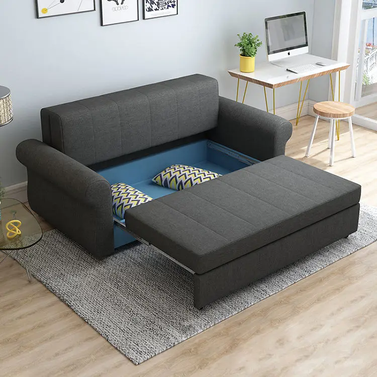 Nordic Modern Living Room Furniture Fabric Sofas Sofa Cum Bed — image 2