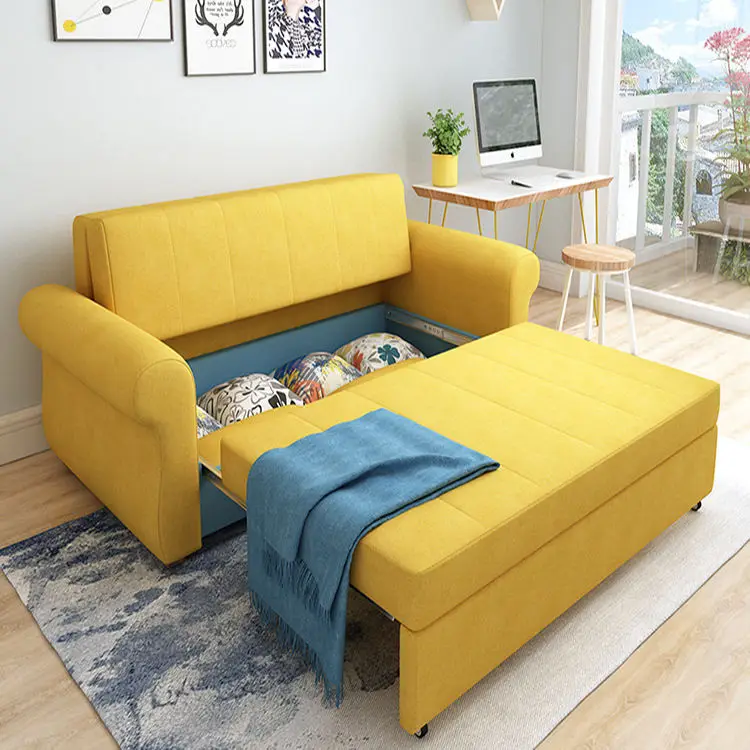 Nordic Modern Living Room Furniture Fabric Sofas Sofa Cum Bed — image 3