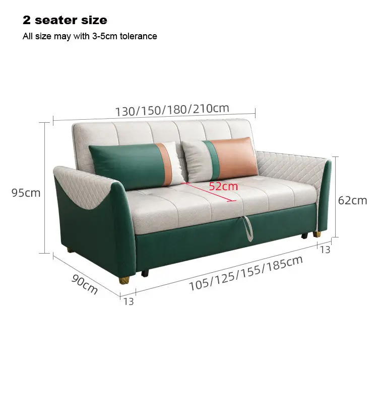 Canape Modern Living Room Sofas Folding Storage Chesterfield Tufted Leather Sofa Bed — image 7