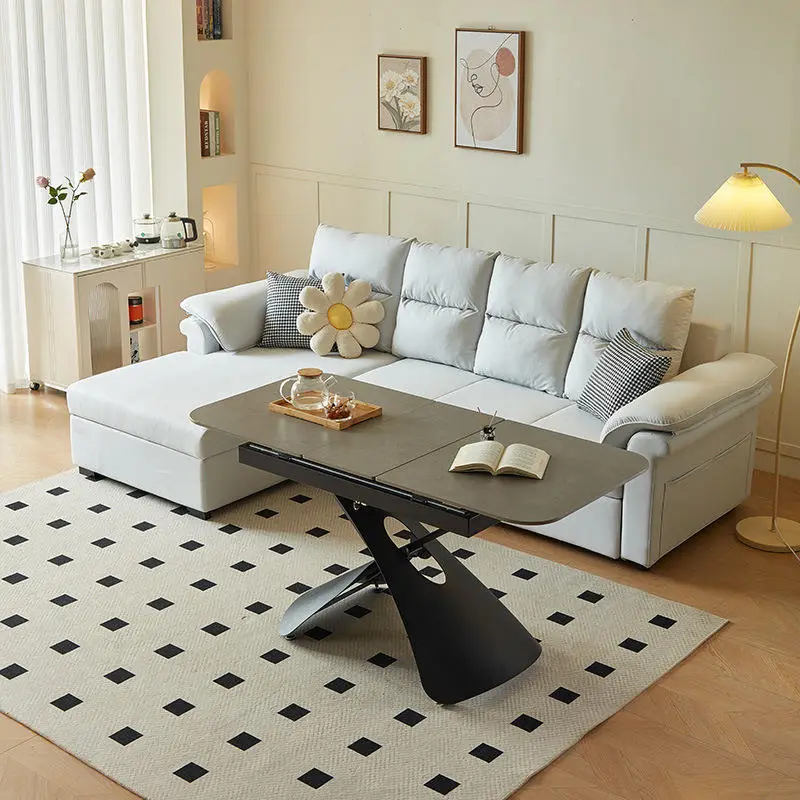 Modern Nordic L Shape Folding Pull Out Living Room Furniture Sleeper Sofa Bed — image 4