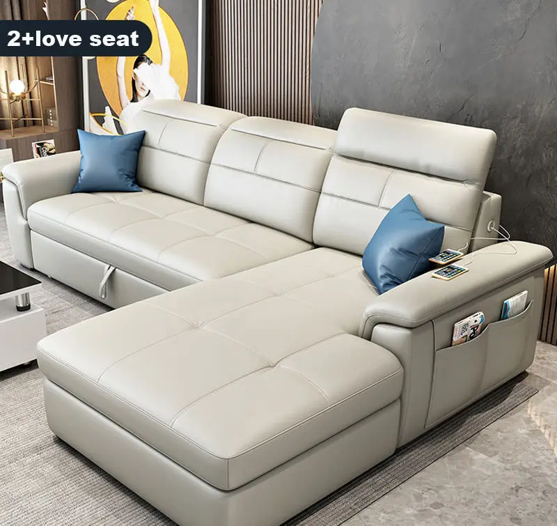 Modern L Shaped Transformer Sleeper Sofa Bed Living Room Sofas Bed Couches — view 1