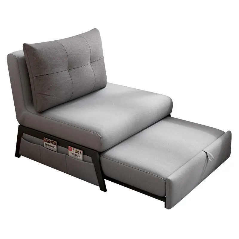Folding Corner Convertible Living Room Transformer Fabric Single Sofa Bed — view 1