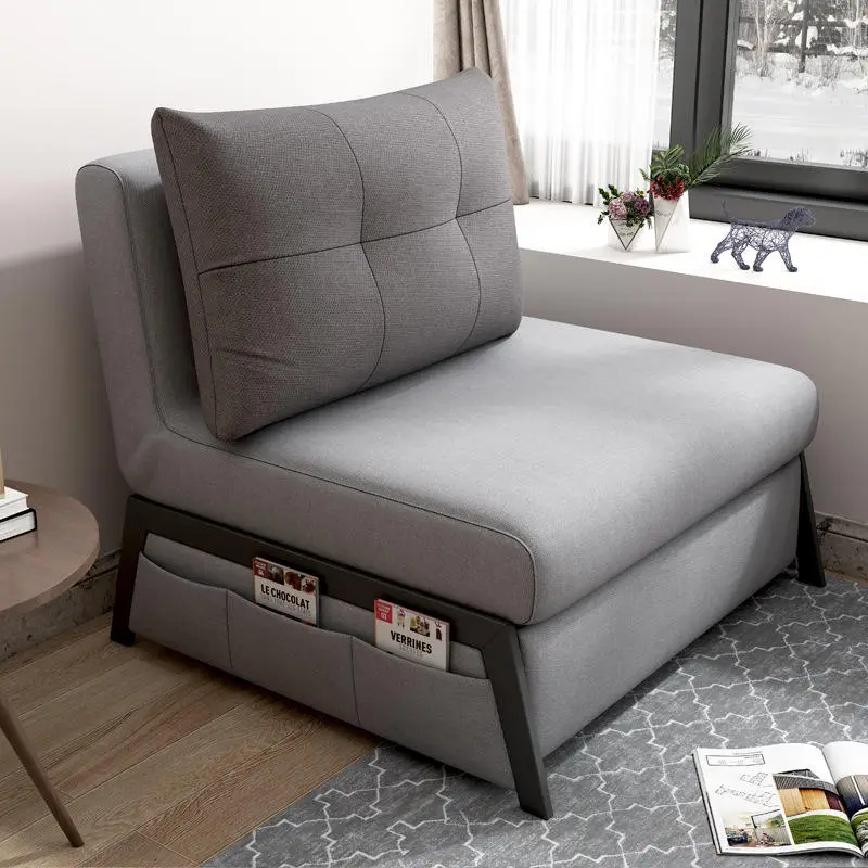 Folding Corner Convertible Living Room Transformer Fabric Single Sofa Bed — image 3