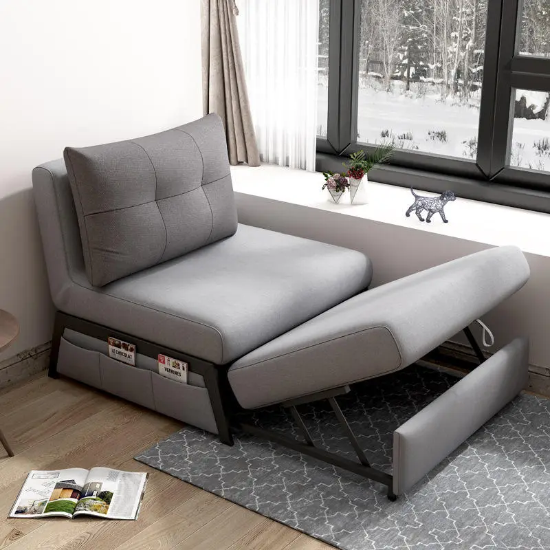 Folding Corner Convertible Living Room Transformer Fabric Single Sofa Bed — image 5
