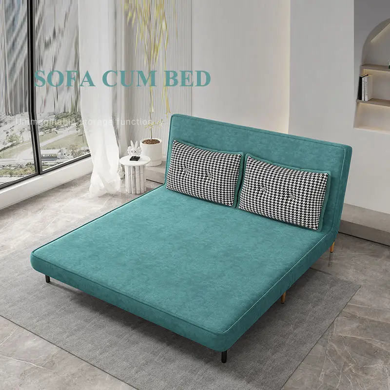 Modern Folding Living Room Furniture Pull Out Fabric Sofa Bed — view 1