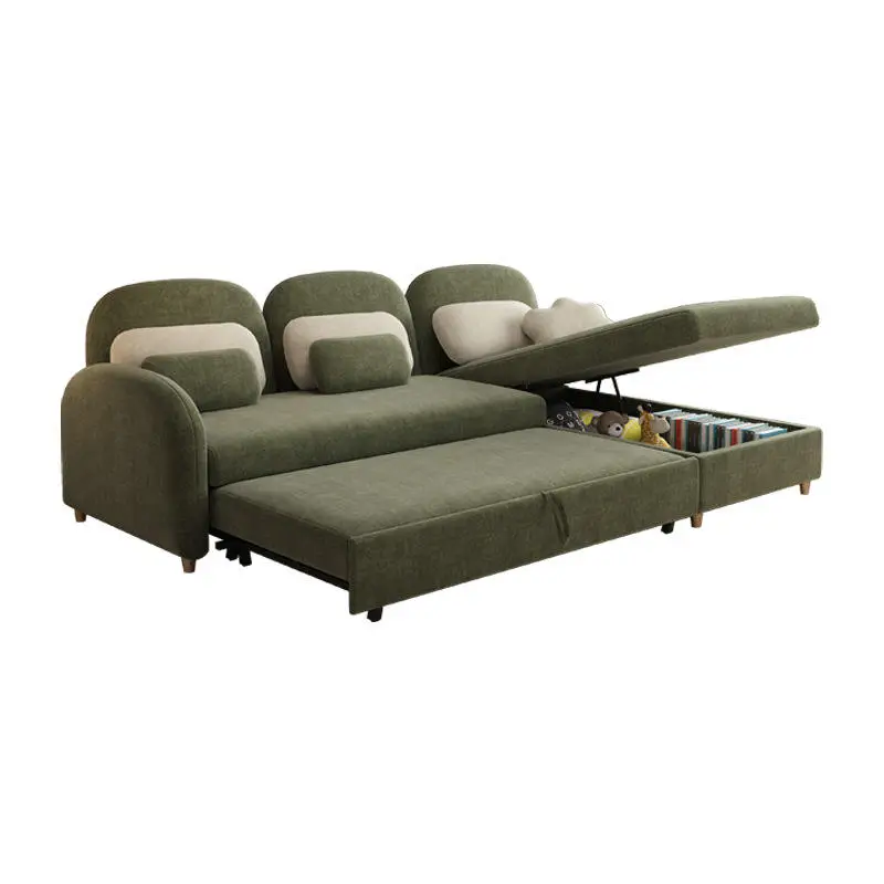 Modern Corner Folding Pull Out Sofa Bed With Storage — view 1