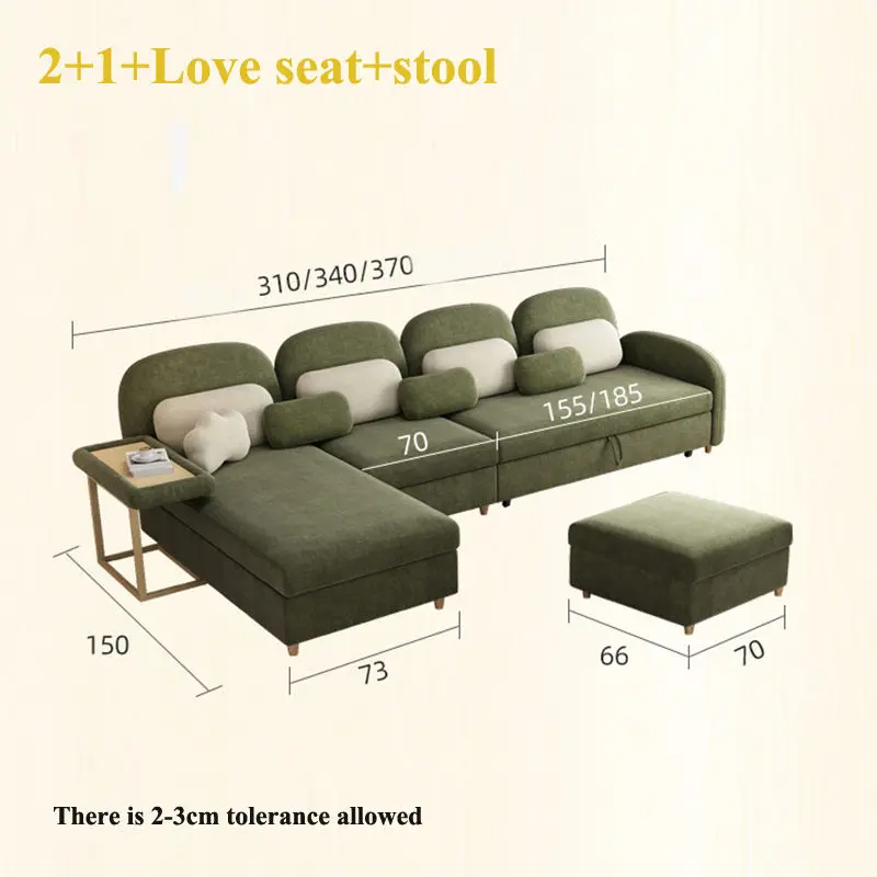Modern Corner Folding Pull Out Sofa Bed With Storage — image 5