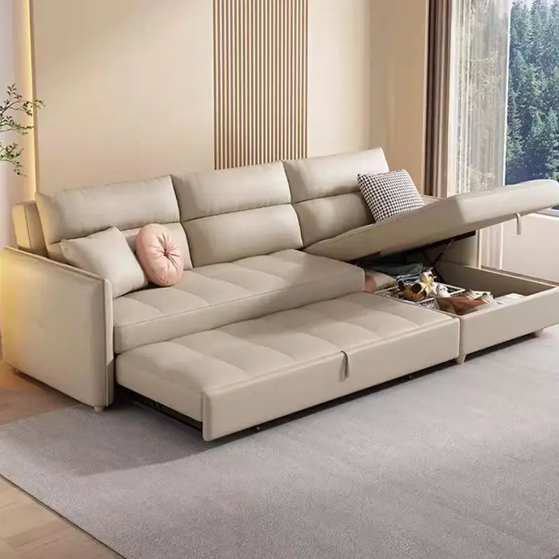 Modern Dual Purpose Pull Foldable Storage Couch Sofa Bed Multifunctional Fabric Living Room Home Hotel Set — view 1