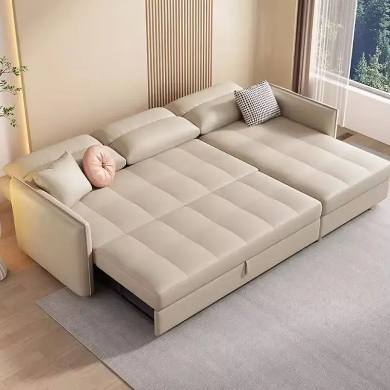 Modern Dual Purpose Pull Foldable Storage Couch Sofa Bed Multifunctional Fabric Living Room Home Hotel Set — image 2